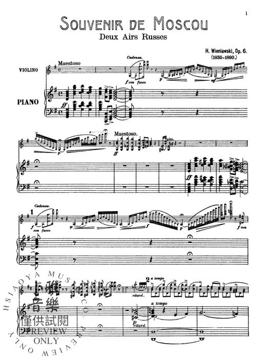 Souvenir de Moscou (Two Russian Airs), Opus 6 作品 | 小雅音樂 Hsiaoya Music