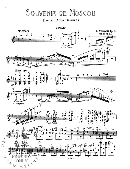 Souvenir de Moscou (Two Russian Airs), Opus 6 作品 | 小雅音樂 Hsiaoya Music