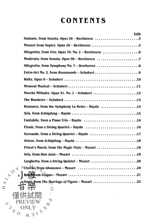 Masters for the Young--Beethoven, Schubert, Haydn, Mozart For Cello and Piano 大提琴 鋼琴 | 小雅音樂 Hsiaoya Music