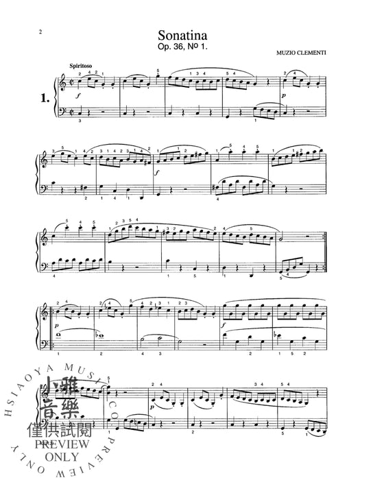 Six Sonatinas, Opus 36 克雷門悌穆奇歐 小奏鳴曲 作品 | 小雅音樂 Hsiaoya Music