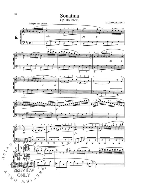 Six Sonatinas, Opus 36 克雷門悌穆奇歐 小奏鳴曲 作品 | 小雅音樂 Hsiaoya Music