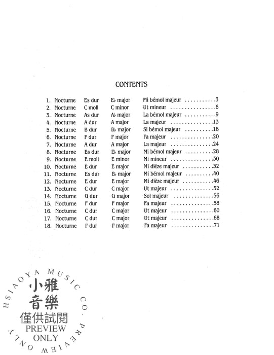 18 Nocturnes 夜曲 | 小雅音樂 Hsiaoya Music
