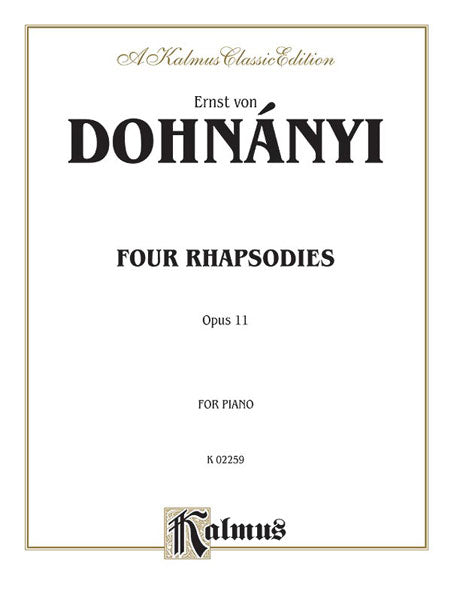 4 Rhapsodies, Opus 11 狂想曲 作品 | 小雅音樂 Hsiaoya Music