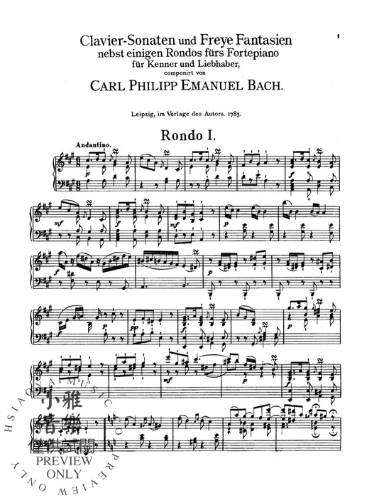 Sonatas, Fantasias & Rondos, Volume II 巴赫卡爾‧菲利普‧艾曼紐 奏鳴曲 幻想曲 迴旋曲 | 小雅音樂 Hsiaoya Music