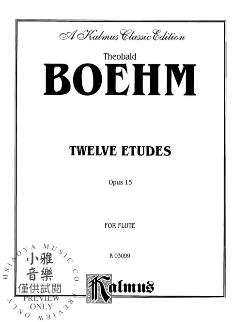Twelve Studies, Opus 15 for Flute Solo 貝姆,泰歐巴德 作品 長笛 獨奏 | 小雅音樂 Hsiaoya Music