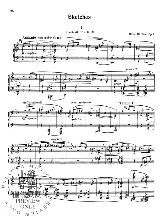 Sketches, Opus 9 巴爾托克 作品 | 小雅音樂 Hsiaoya Music