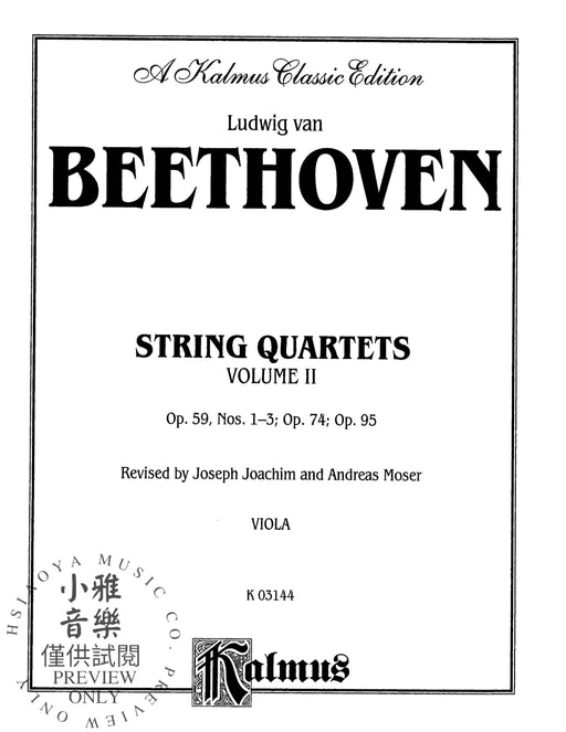String Quartets, Volume II, Opus 59, Nos. 1-3; Opus 74; Opus 95 貝多芬 弦樂 四重奏 作品 | 小雅音樂 Hsiaoya Music