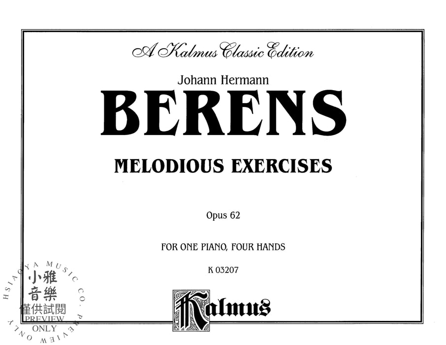 Melodious Exercises, Opus 62 練習曲 作品 | 小雅音樂 Hsiaoya Music