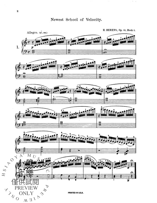 School of Velocity, Opus 61 作品 | 小雅音樂 Hsiaoya Music