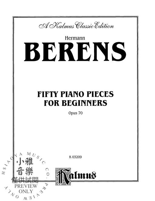 50 Piano Pieces for Beginners, Opus 70 鋼琴 小品 作品 | 小雅音樂 Hsiaoya Music