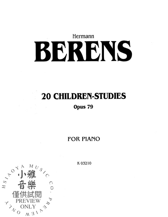 20 Children's Studies, Opus 79 作品 | 小雅音樂 Hsiaoya Music