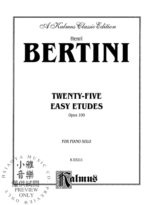 Twenty-five Easy Studies, Opus 100 作品 | 小雅音樂 Hsiaoya Music