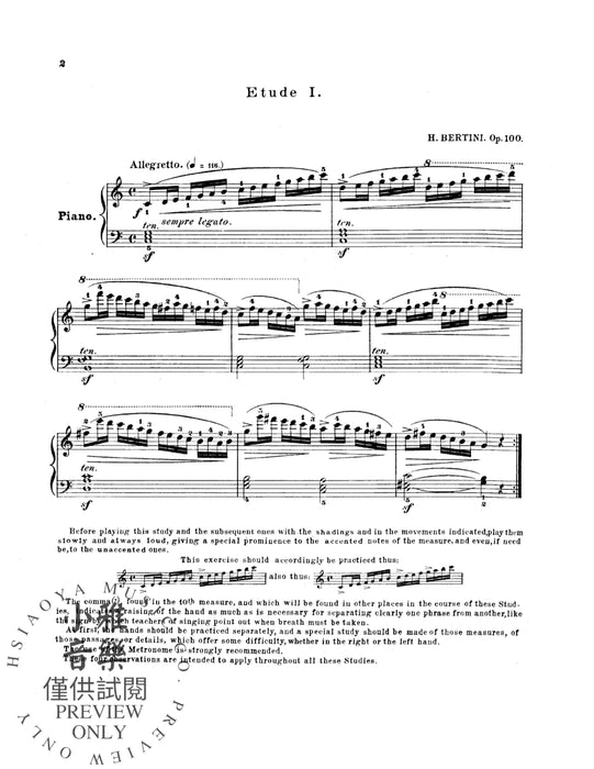 Twenty-five Easy Studies, Opus 100 作品 | 小雅音樂 Hsiaoya Music