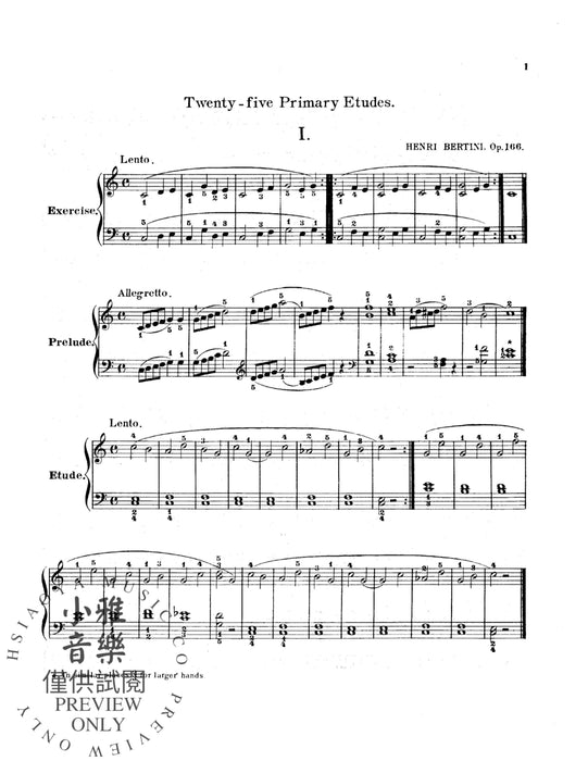 Twenty-five Primary Etudes, Opus 166 練習曲 作品 | 小雅音樂 Hsiaoya Music