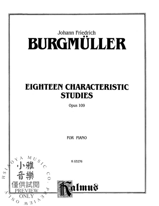 Eighteen Characteristic Studies, Opus 109 作品 | 小雅音樂 Hsiaoya Music