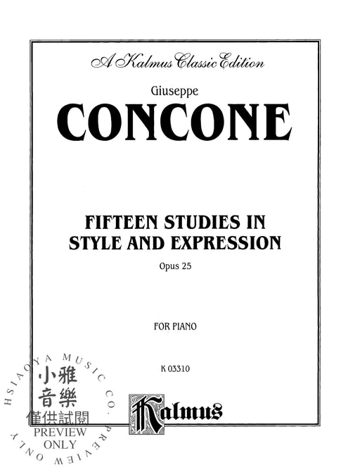 Fifteen Studies in Style and Expression, Opus 25 風格 作品 | 小雅音樂 Hsiaoya Music