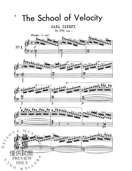 School of Velocity, Opus 299, Volume I 徹爾尼 作品 | 小雅音樂 Hsiaoya Music