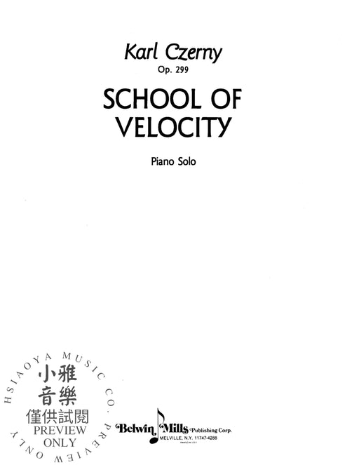 School of Velocity, Opus 299 (Complete) 徹爾尼 作品 | 小雅音樂 Hsiaoya Music
