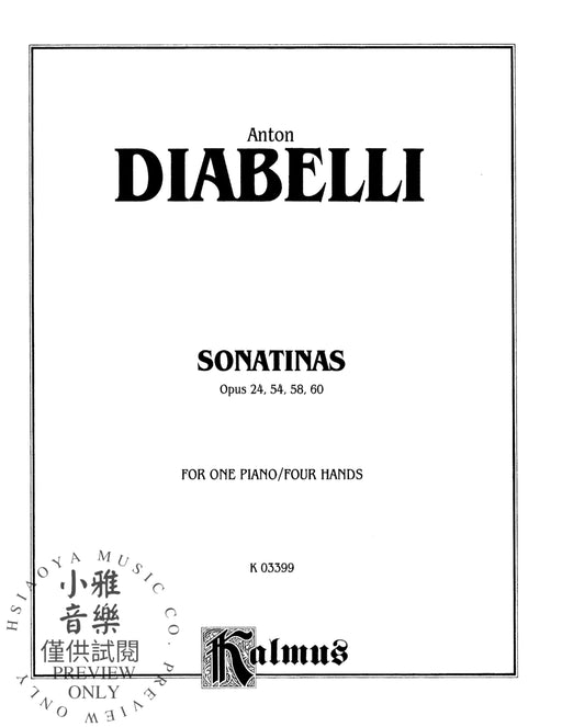 Sonatinas, Opus 24, 54, 58, 60 迪亞貝里 小奏鳴曲 作品 | 小雅音樂 Hsiaoya Music