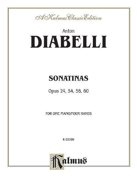 Sonatinas, Opus 24, 54, 58, 60 迪亞貝里 小奏鳴曲 作品 | 小雅音樂 Hsiaoya Music