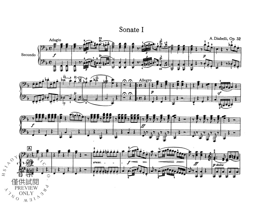 Sonatas, Opus 32, 33, 37 迪亞貝里 奏鳴曲 作品 | 小雅音樂 Hsiaoya Music