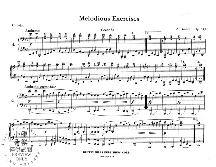 Melodious Exercises, Opus 149 迪亞貝里 練習曲 作品 | 小雅音樂 Hsiaoya Music