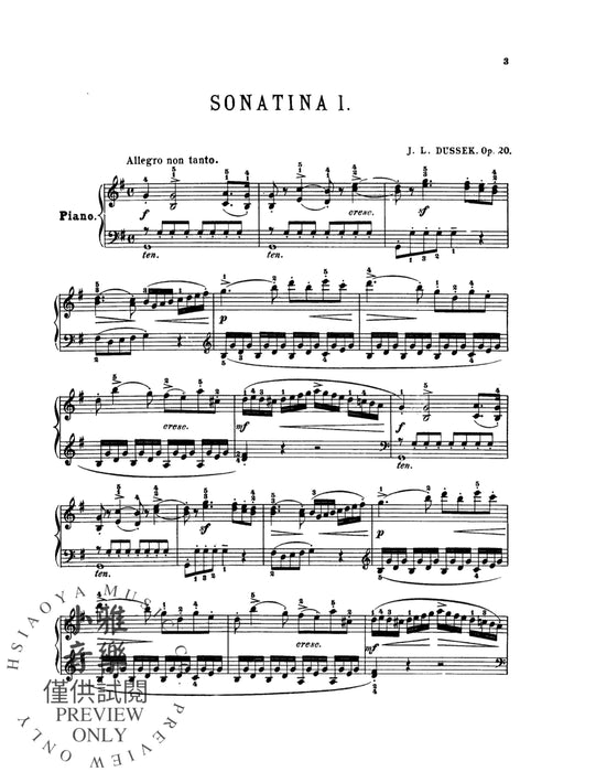 Sonatinas, Opus 20 小奏鳴曲 作品 | 小雅音樂 Hsiaoya Music