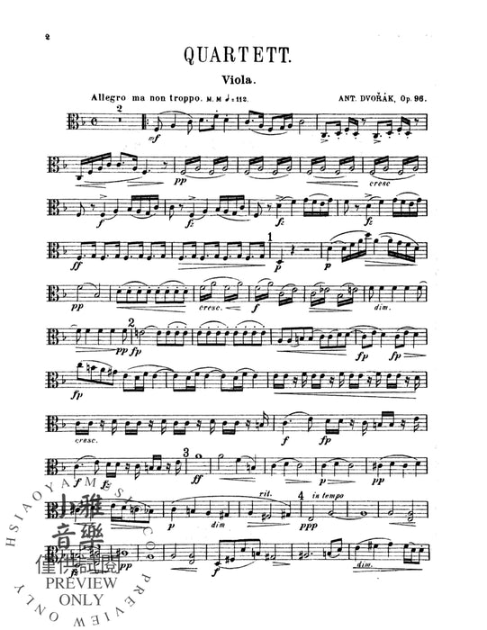 String Quartet in F, Opus 96 德弗札克 弦樂四重奏 作品 | 小雅音樂 Hsiaoya Music
