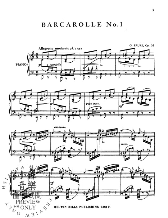 Six Barcaroles 佛瑞 耶誕頌歌 | 小雅音樂 Hsiaoya Music