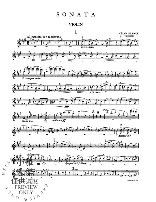 Sonata in A Major 法朗克賽札爾 奏鳴曲 | 小雅音樂 Hsiaoya Music