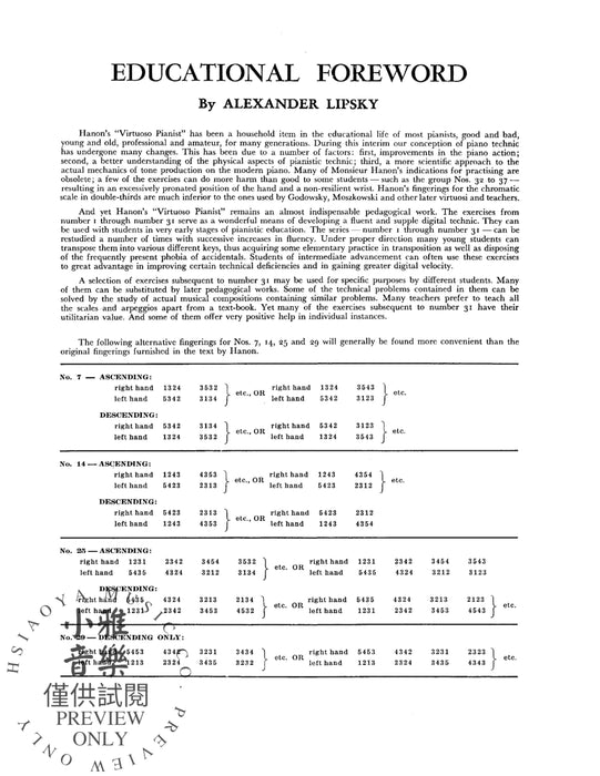 The Virtuoso Pianist, Volume I Sixty Exercises for Piano 練習曲 鋼琴 | 小雅音樂 Hsiaoya Music