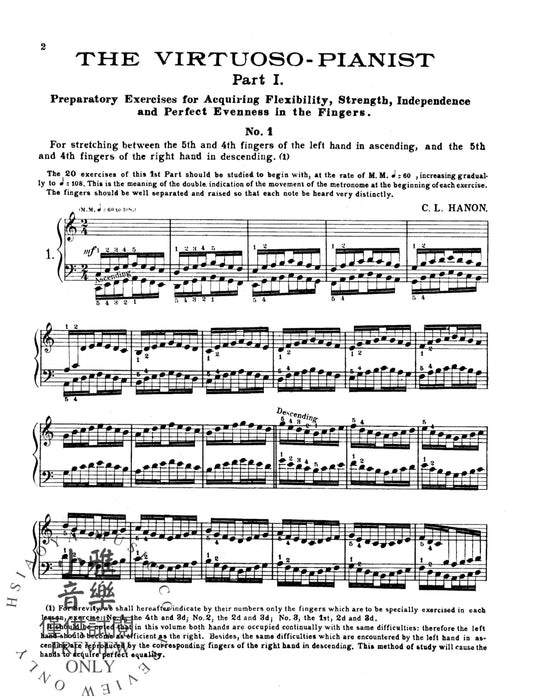 The Virtuoso Pianist, Volume I Sixty Exercises for Piano 練習曲 鋼琴 | 小雅音樂 Hsiaoya Music