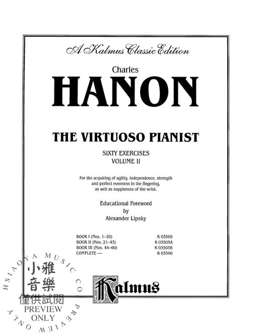 The Virtuoso Pianist, Volume II Sixty Exercises for Piano 練習曲 鋼琴 | 小雅音樂 Hsiaoya Music