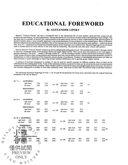 The Virtuoso Pianist, Volume II Sixty Exercises for Piano 練習曲 鋼琴 | 小雅音樂 Hsiaoya Music