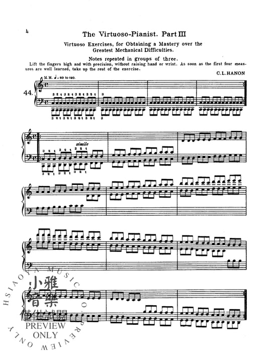 The Virtuoso Pianist, Volume III Sixty Exercises for Piano 練習曲 鋼琴 | 小雅音樂 Hsiaoya Music
