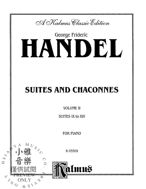 Suites and Chaconnes, Volume II (Suites IX to XVI) 韓德爾 組曲 夏康舞曲 組曲 | 小雅音樂 Hsiaoya Music