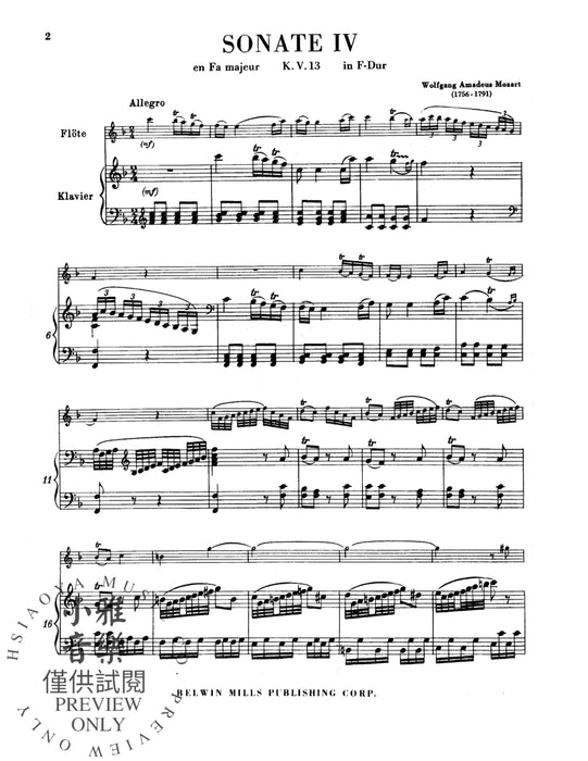 Six Sonatas, Volume II (Nos. 4-6) (K. 13, 14, 15) 莫札特 奏鳴曲 | 小雅音樂 Hsiaoya Music