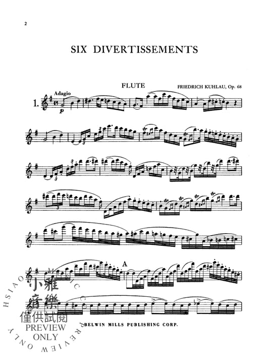 Six Divertissements, Opus 68 作品 | 小雅音樂 Hsiaoya Music