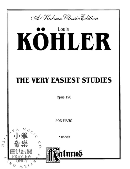 The Very Easiest Studies, Opus 190 作品 | 小雅音樂 Hsiaoya Music