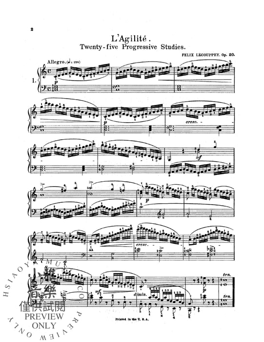 L'Agilite, Opus 20 作品 | 小雅音樂 Hsiaoya Music