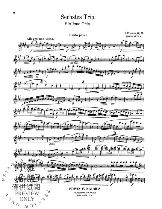 Trio No. 6, Opus 59 三重奏 作品 | 小雅音樂 Hsiaoya Music