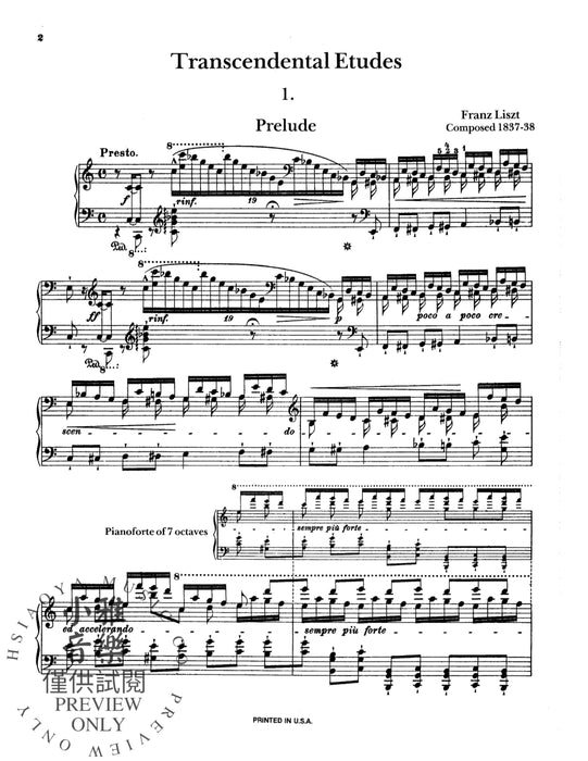 Transcendental Etudes, Volume I 李斯特 練習曲 | 小雅音樂 Hsiaoya Music