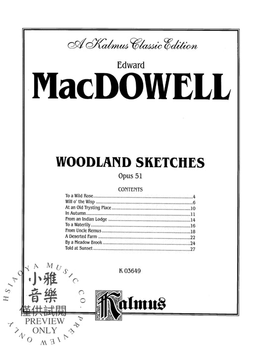 Woodland Sketches, Opus 51 麥克道爾 作品 | 小雅音樂 Hsiaoya Music