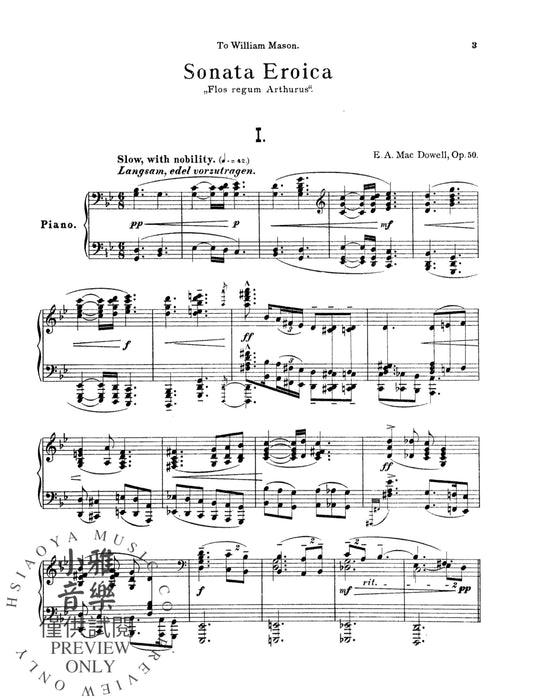 Sonata No. 2, Opus 50 (Sonata Eroica) 麥克道爾 奏鳴曲 作品 奏鳴曲 | 小雅音樂 Hsiaoya Music
