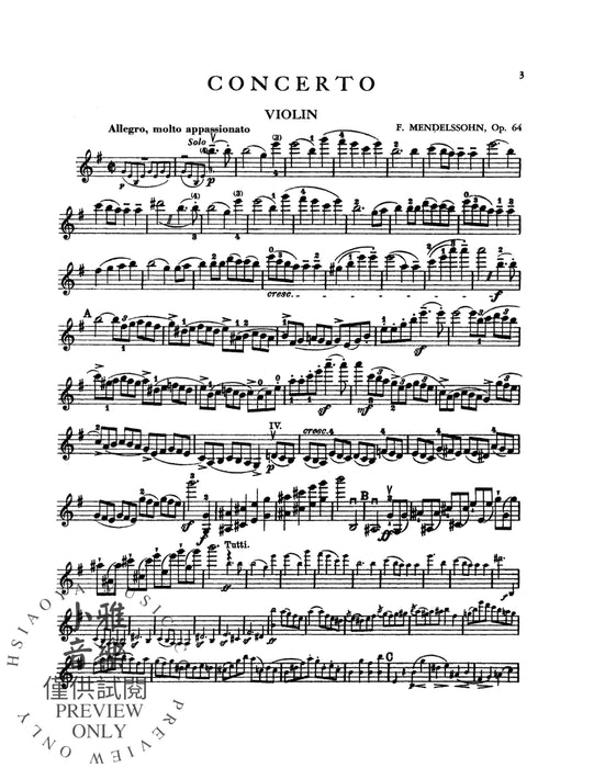 Violin Concerto, Opus 64 孟德爾頌,菲利克斯 小提琴 協奏曲 作品 | 小雅音樂 Hsiaoya Music