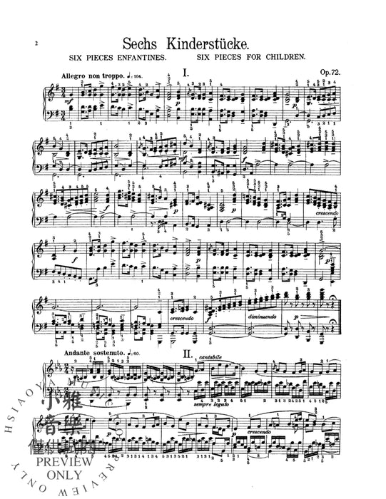 Children's Pieces, Opus 72 孟德爾頌,菲利克斯 小品 作品 | 小雅音樂 Hsiaoya Music