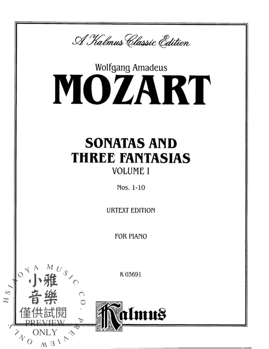Sonatas and Three Fantasias, Volume I Nos.1-10 莫札特 奏鳴曲 幻想曲 | 小雅音樂 Hsiaoya Music