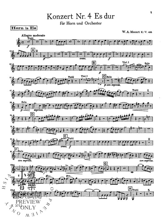 Horn Concerto No. 4 in E-flat Major, K. 495 莫札特 法國號協奏曲 | 小雅音樂 Hsiaoya Music