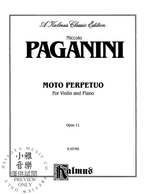 Moto Perpetuo, Opus 11 帕格尼尼 無窮動作品 | 小雅音樂 Hsiaoya Music