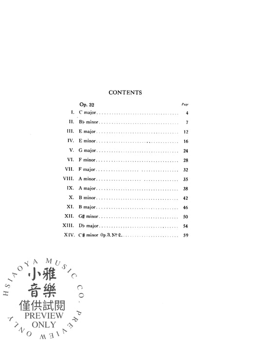 Fourteen Preludes Opus 3, No. 2 and Opus 32, Nos. 1-13 拉赫瑪尼諾夫 前奏曲 作品 | 小雅音樂 Hsiaoya Music